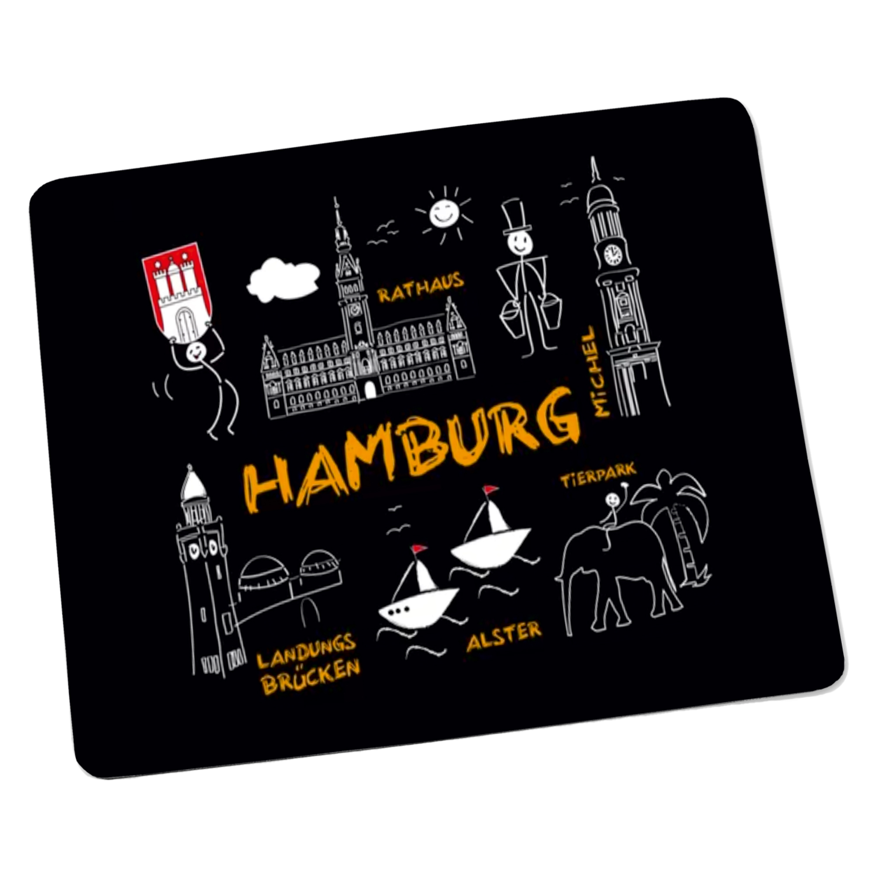 Mousepad / Mauspad - Hamburg - lustige Mousepads - Geschenkartikel - Computerzubehör