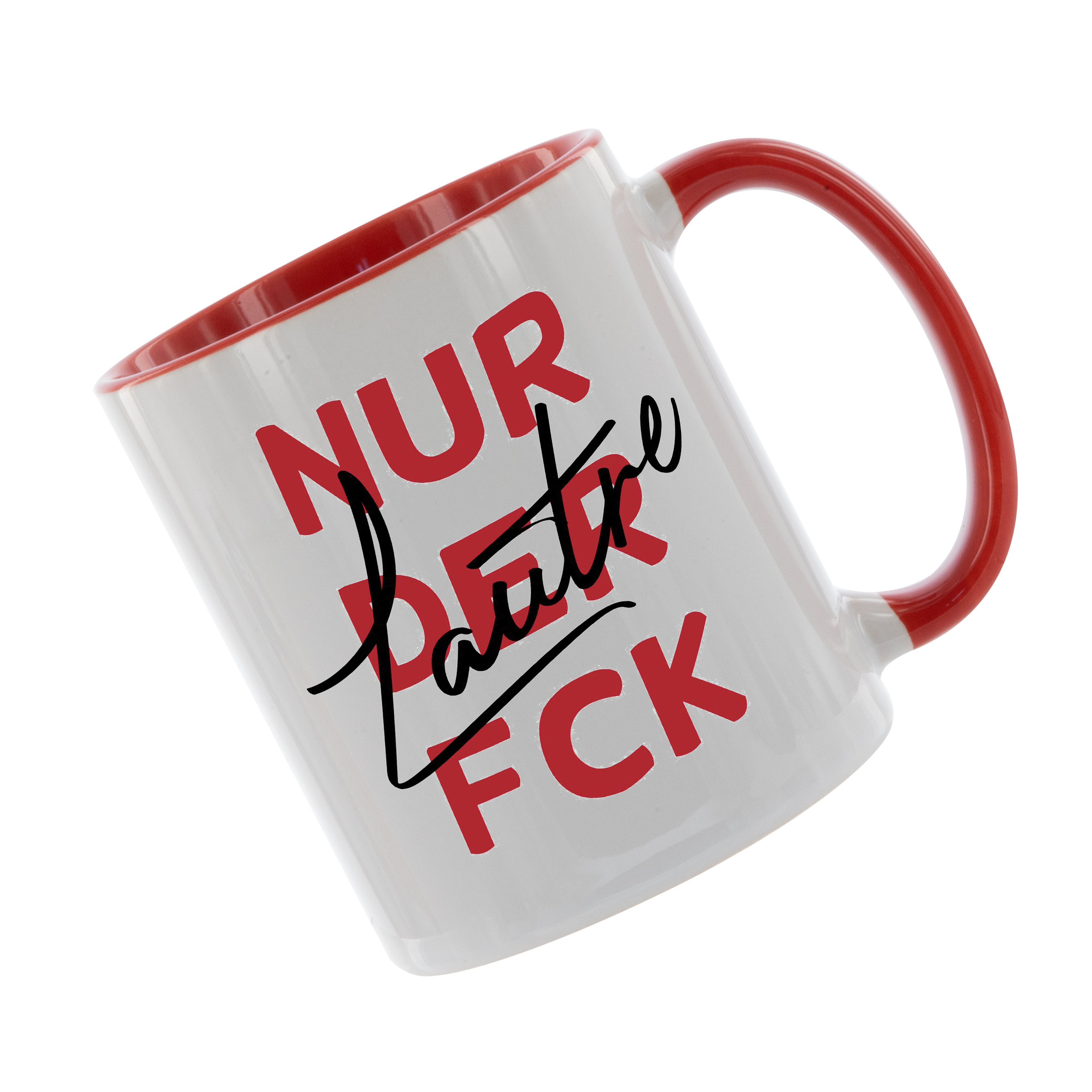 Nur der FCK - Lautre - Crealuxe Kaffeetasse - Spruchtasse, hochwertige Keramiktasse (Rot)